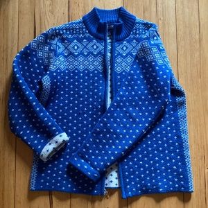 Lands End Norwegian style wool cardigan